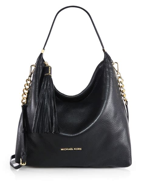 michael kors striped cold shoulder|Michael Kors black shoulder handbags.